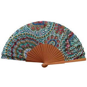 Nuevo Abanico de Mano Plegable Portátil de Estilo Español, de Tela de Algodón con Logotipo Personalizado Impreso y Madera, para Regalo - Product Image 6