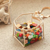 Panier de rangement pour jouets d'enfants en plastique transparent, blocs de construction, jouets en peluche, grande capacité, multifonctionnel, style japonais