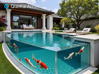 Feuille acrylique extérieure de luxe 100W transparente pour étang à poissons en plexiglas Koi Wigwam toit pour jardin 100% étangs à poissons clairs