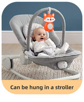 Poussette portable pour bébé Fox avec aide au sommeil et berceuses à bruit blanc et sons de la nature - Compagnon de voyage parfait et cadeau