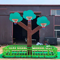 Panier de basket sur support pour arbre, jeu de tir multijoueur pour l'école, la cour de récréation, l'extérieur, entraînement sûr et amusant pour les enfants