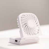 Ventilateur de cou portable pliable avec batterie externe USB, ventilateur électrique portatif pour usage extérieur et domestique, en plastique