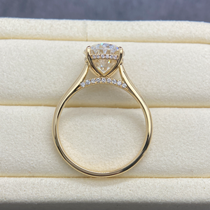 Custom14k Gold Oval schliff 3ct <span class=keywords><strong>E</strong></span> VS IGI Diamantring aus Labor anbau mit versteckter Halo-Einstellung Fancy Cut Lab CVD Diamantring - Product Image 4