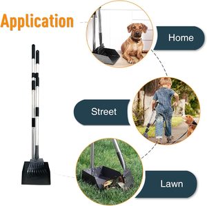 Fácil de usar e lavar No Bending Pooper Scooper Durable <span class=keywords><strong>Dog</strong></span> <span class=keywords><strong>Poop</strong></span> <span class=keywords><strong>Scoop</strong></span> Longo Handle Tray e Rake Set - Product Image 6