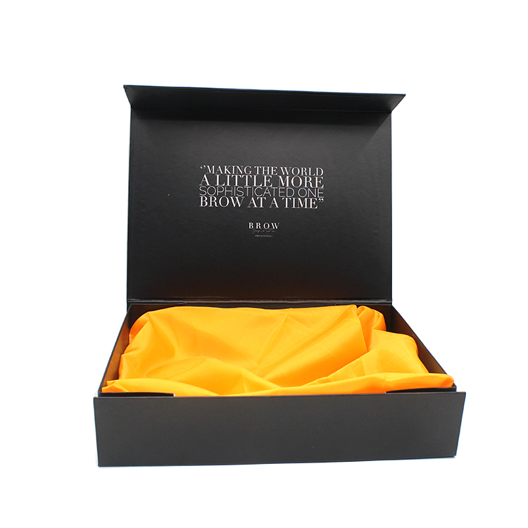 Черная Роскошная упаковочная коробка с логотипом на заказ, подарочная картонная коробка с шелком