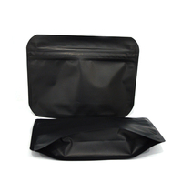 Emballage en plastique à double fermeture éclair avec impression personnalisée Sac en mylar noir mat résistant aux enfants et aux odeurs