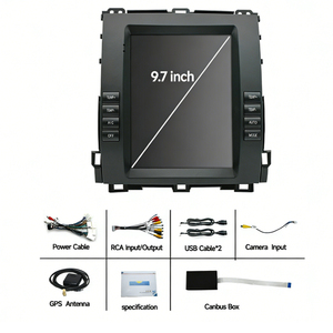 <span class=keywords><strong>Autoradio</strong></span> Android 9,7 pouces pour Toyota Land Cruiser Prado 120 2002 - 2009 Écran tactile vertical Stéréo de voiture Lecteur vidéo GPS - Product Image 2