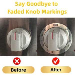Autocollants pour Boutons de Cuisinière, Symboles Adhésifs pour Remplacement des Boutons de Cuisinière, Autocollants Adhésifs pour le Cadran de Contrôle du Brûleur Supérieur, Four à Gaz - Product Image 3