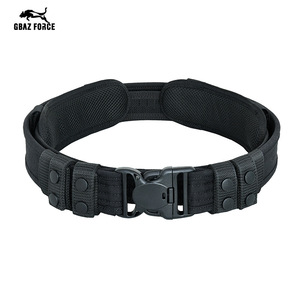 Ceinture tactique rembourrée en maille de 2 pouces Gbaz Force avec boucle à dégagement rapide à trois points pour utilisation en extérieur, adulte, noir - Product Image 1