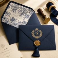 Invitations de mariage et d'anniversaire personnalisées de luxe, découpées à la presse, gaufrées, avec cartes RSVP et enveloppes en carton de luxe