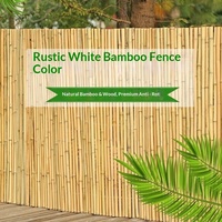 Rollos de Cercas Decorativas de Bambú Amarillo Rústico Natural de Alta Calidad, Ecológicas, para Balcón y Jardín