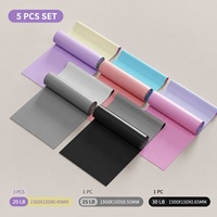 Juego de Bandas de Resistencia con Logotipo Personalizado al por Mayor, 5 Piezas, Bandas de TPE de 20LB, 25LB, 30LB, Antideslizantes, para Fitness, Yoga, Pilates, Gimnasio en Casa