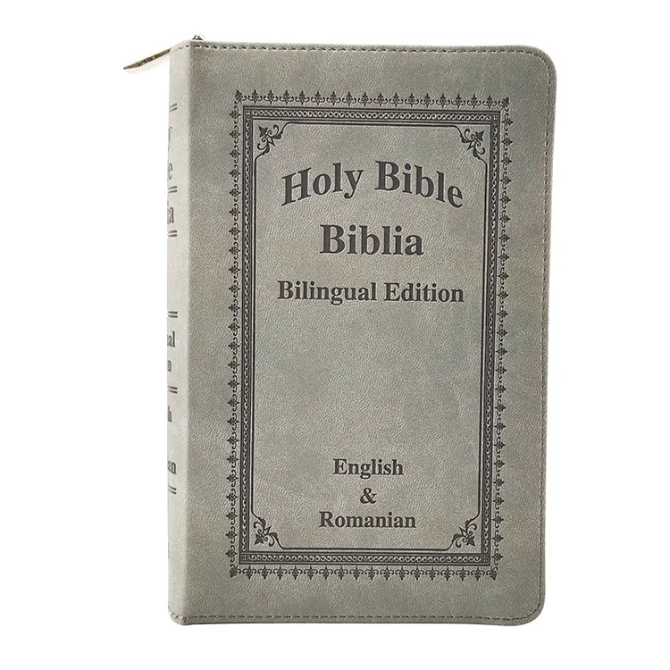 Penutup Kulit Cetakan Biblia Spanyol Profesional Pabrikan Tiongkok Cetakan Besar Santa Biblia