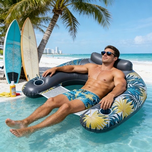 Flotteur de <span class=keywords><strong>piscine</strong></span> gonflable avec filet de rangement pour serviette, écran solaire et effets personnels en eau - Product Image 2