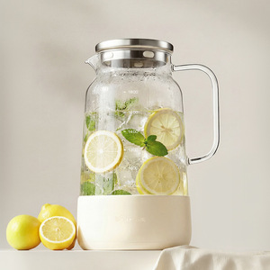 Jarra de Agua de Vidrio Little Bear de 1.8L, Gran Capacidad, para Preparación en Frío, Uso Doméstico, Color Beige - Product Image 1