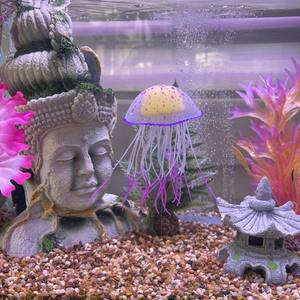 ของตกแต่งตู้ปลา ซิลิโคนนิ่ม รูปประภาคาร ทะเล พระจันทร์ แมงกะพรุน ลอยน้ำ โปร่งใส เรืองแสง - Product Image 4