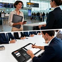 Porte-documents NATISERAUM à 3 anneaux avec stylo, 5 intercalaires, 10 pochettes, organisateur à fermeture éclair, bloc-notes A4 pour hommes/femmes