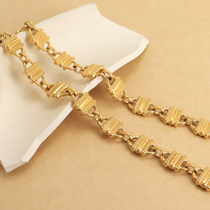 Minos collane a catena in acciaio inossidabile bracciali gioielli ipoallergenici collane girocollo placcate oro 18 carati bracciali per uomo donna