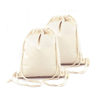 Sac à dos en toile de coton avec cordon de serrage