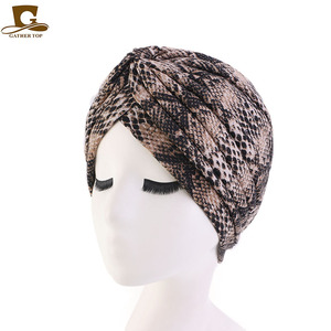 Phong cách dân tộc mô hình phụ nữ cotton Turban thời trang Lady in CHEMO Knot Twist Turban cap - Product Image 4