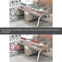 Ensemble table de bureau modulaire moderne et personnalisé ensemble de chaises bureau d'ordinateur combiné en bambou pour quatre personnes approvisionnement direct financier d'usine