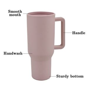Modern 40 oz Tumbler with Handle,<b>Reusable</b> Water Bottle Travel Silicone <b>Mug</b> Cup Holder Friendly,Gifts for Women Men - Product Image 3