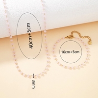 Bijoux mode élégants et minimalistes en acier inoxydable, vente en gros de perles de cristal plaquées or, ensembles de bracelets et de colliers pour femmes