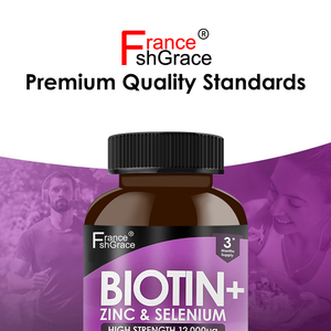 <span class=keywords><strong>Biotine</strong></span> + <span class=keywords><strong>zinc</strong></span> et sélénium aident à traiter et à maintenir des cheveux, une peau et des ongles sains végétarien sans OGM 180 comprimés - Product Image 4