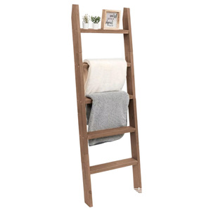 Toallero de madera con forma de escalera, organizador de almacenamiento de 4 niveles para baño y dormitorio - Product Image 5