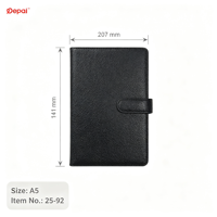 Carnet DEPAI A5 en cuir PU grain litchi avec fermeture magnétique, papier épais 100g, 100 feuilles, journal à couverture rigide pour le bureau et les affaires