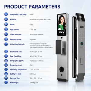 Cerradura de Puerta Inteligente Tuya con Reconocimiento Facial 3D WiFi, Cerradura Digital Totalmente Automática con Cámara - Product Image 4