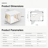 Module de jardin modulaire 114 pieds carrés, bureau de jardin moderne en aluminium préfabriqué, cabine studio DIY pour chambre, parc et marchés UE/US