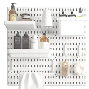 Free Sample Popular Style Living Room Kitchen Bedroom Wall Hanging Free Perforated Hole Board Shelf Storage Holders & Racks