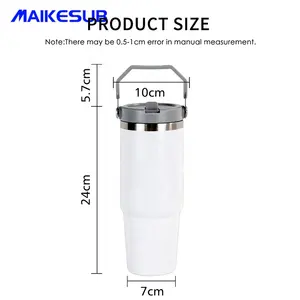 Maikesub-botella de acero inoxidable de 30oz de capacidad, botella blanca de sublimación, flash en polvo, esencial para viaje