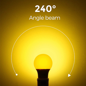 Worbest LED A19 bóng đèn E26 cơ sở TRIAC Dimmable màu vàng không có lỗi tốt hơn ngủ trang trí chiếu sáng 240 ° Góc chùm - Product Image 3