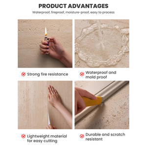 Paneles de Revestimiento de Piedra Flexible Artificial, Imitación Tierra Apisonada, Azulejos de Arcilla, Estilo MCM, para Interiores y Exteriores, Losa de Piedra Natural - Product Image 3