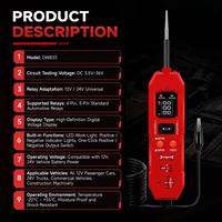 Nouvel instrument de diagnostic de relais double usage DW DW833 pour la détection de circuits automobiles - Modèle universel portable 12V/24V