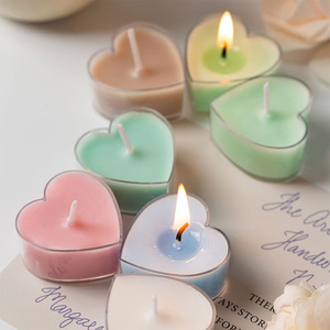 Bougies Colorées en Forme de Cœur Faites à la Main Bougies Chauffe-Plat Parfumées Mini Cire Parfumée pour Ambiance - Product Image 4