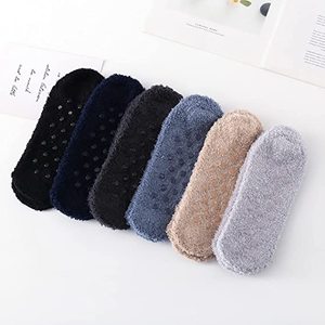 Pantofole Morbide e Soffici da <span class=keywords><strong>Donna</strong></span> con Logo Personalizzato, Calze Antiscivolo Calde e Confortevoli per Uso Quotidiano, Traspiranti, Lunghezza Media per l'Inverno - Product Image 5