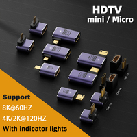 8K60HZ HDMI 2,1 Cable macho hembra adaptador ángulo 4K120HZ HDMI2.0 convertidor 48Gpbs para HDTV proyector PS4 PS5 Laptop PC
