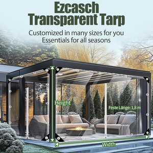 Bâche <span class=keywords><strong>de</strong></span> 0,35 mm avec fermeture éclair, accès facile, personnalisable, pare-soleil, imperméable et coupe-vent, version renforcée - Product Image 1