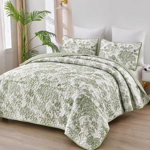Quilt Set <strong>King</strong> 3 Pieces Printed <strong>Bedspread</strong> Bedding Set Soft Lightweight Microfiber Coverlet Set for All Season - Product Image 1