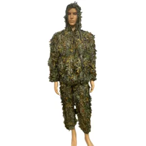 Costume de chasse à feuilles 3D pour adulte Costume camouflage 3D Bionic Maple Leaf Hunting Ghillie Suit comprend des gants