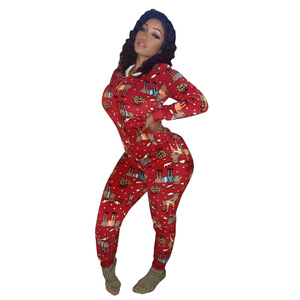 Venta al por mayor de manga larga mono de cambios adulto <span class=keywords><strong>mujer</strong></span> trasero solapa de Navidad con solapa - Product Image 3