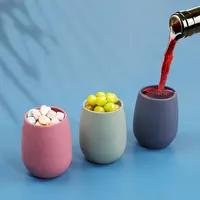 Wellfine bicchiere da vino in Silicone anticaduta per uso alimentare bicchieri unici a forma di uovo bicchiere da vino in Silicone da viaggio pieghevole all'aperto