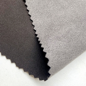 Suede suave 96% poliéster 4% Spandex tejido Color personalizado 300gsm Scuba Suede tela para prendas de vestir chaquetas tapicería sofá - Product Image 4