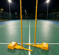 Poteau de badminton mobile avec roues, hauteur réglementaire 1,55 m, ensemble complet pour l'entraînement professionnel et les matchs