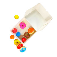 Caja de papel pop-up de dónuts de grado alimenticio, embalaje para donuts