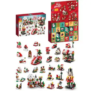 Novo Natal Tema Building Blocks Gift Set 24 Dias Contagem Regressiva Calendários Blind Box Natal Brinquedos Presente