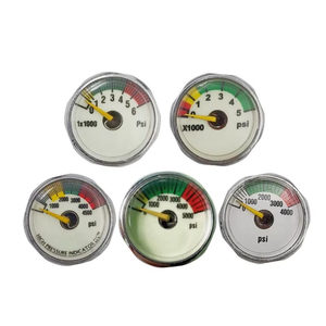 Manomètres de pression miniatures HPA en cuivre M10*1, kits de manomètres argentés, 600/3500/4000/4500/6000 PSI, 250/350 BAR, garantie 1 an - Product Image 1